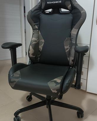 Sedia Gaming Camouflage pelle/tessuto