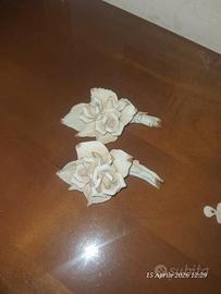 Coppia fiori porcellana Capodimonte 