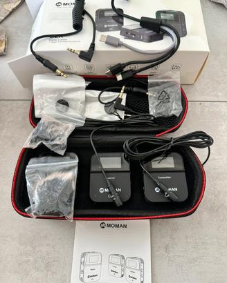 Microfono Wireless MOMAN C2X Doppio 2TX+1RX Jack
