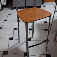 6 sgabelli da cucina in alluminio e ciliegio 