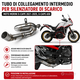 Tubo intermedio scarico moto Morini x-cape 650