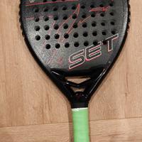 racchetta padel set black wolf full carbon 