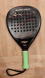 racchetta padel set black wolf full carbon 