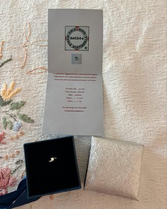 Anello solitario in oro bianco con pietra diamante