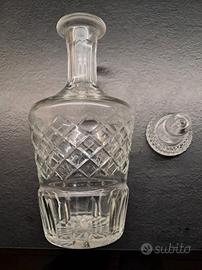 Raffinata caraffa/decanter in cristallo molato
