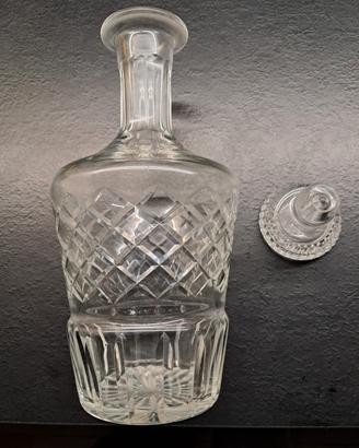 Raffinata caraffa/decanter in cristallo molato