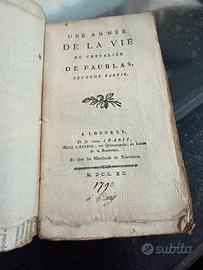 Libro antico De le vie francese 1790 vintage