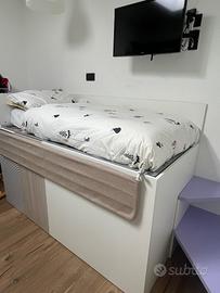 Letto singolo rialzato