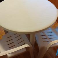 Tavolo rotondo 90 cm  e 2 sedie poltroncine resina