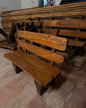 Coppia di Panche in legno da tre posti