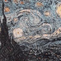 Arazzo riproduzione "Notte stellata" di Van Gogh