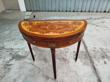 Tavolino consolle antico intarsiato – Apribile