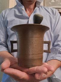ANTICO MORTAIO BRONZO OTTONE DA FARMACIA 
