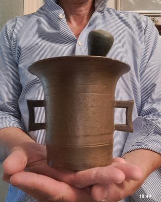 ANTICO MORTAIO BRONZO OTTONE DA FARMACIA 