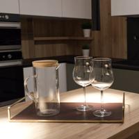Caraffa da 1,3 L. minimal in vetro e legno