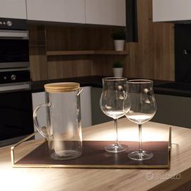 Caraffa da 1,3 L. minimal in vetro e legno