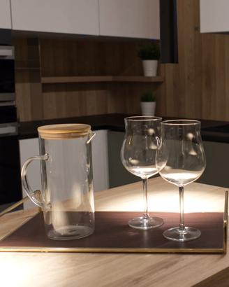 Caraffa da 1,3 L. minimal in vetro e legno