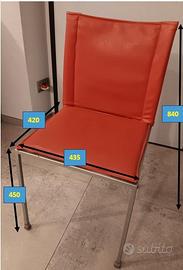 SEDIE CALLIGARIS in ecopelle e struttura in ferro