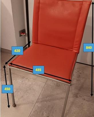 SEDIE CALLIGARIS in ecopelle e struttura in ferro