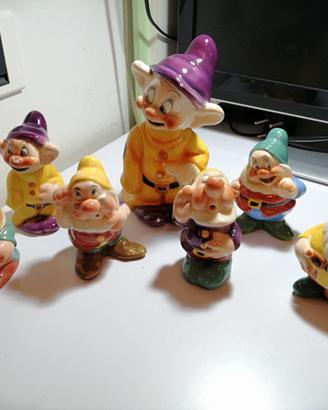 Nani walt biancaneve ceramica smaltata Zaccagnini