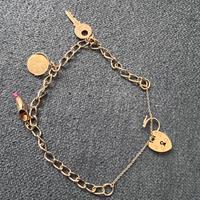 Bracciale a Catena Vintage in Oro 9kt con Charms