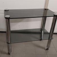 Carrello con ruote in vetro