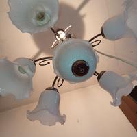 Lampadario a sospensione a 5 luci vetro murano