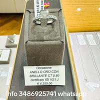 Anello solitario oro18 kt diamante