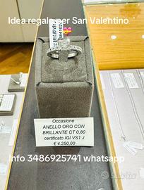 Anello solitario oro18 kt diamante