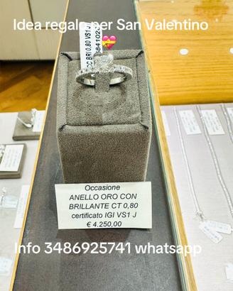 Anello solitario oro18 kt diamante
