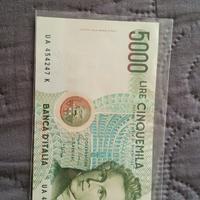 banconota 5000 lire Bellini f.d.s.