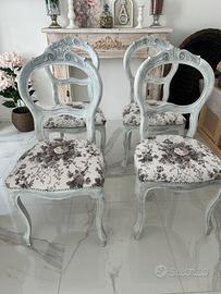 Set 4 sedie shabby chic