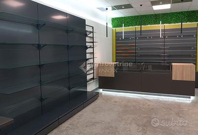 Scaffale cina con piani in vetro