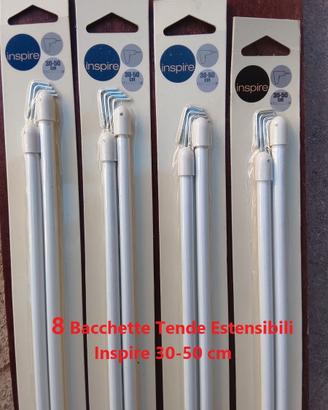 8 Bacchette Tende Estensibili Inspire 30-50 cm
