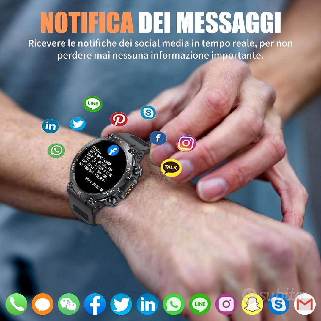 Orologio Smartwatch Uomo, 1.39 Fitness Militare - Telefonia In vendita a  Salerno