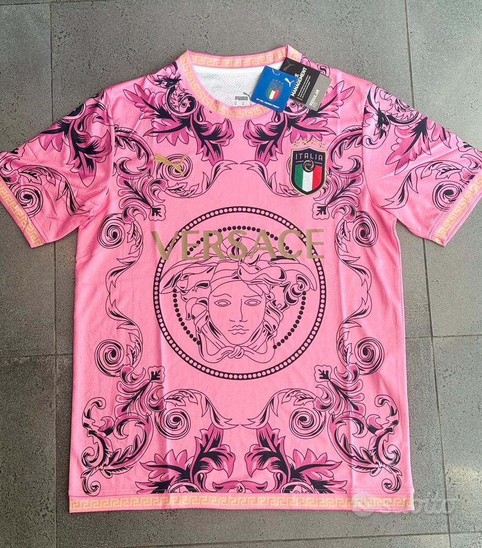 Maglia Calcio Maglia Versace Originale T-shirt Ricamata Vintage