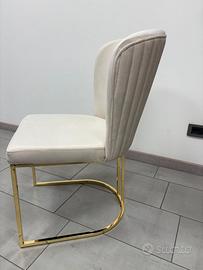 Sedie nuov velluto e metallo per tavolo da pranzo