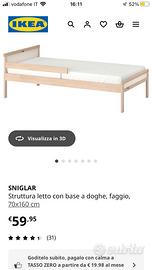 Lettino ikea sniglar + materasso nuovo!!