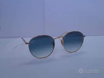 Ray-Ban Round Metal RB3447 Originali Oro/Lenti Blu