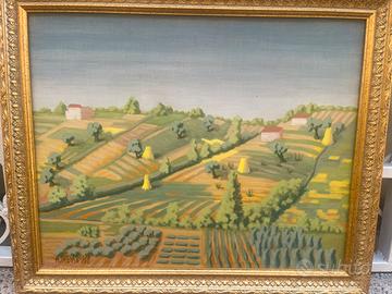 Mauro Chessa, paesaggio a olio con autentica