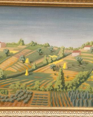 Mauro Chessa, paesaggio a olio con autentica