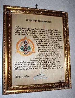 Quadro preghiera del dentista s. apollonia