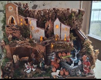 Presepe Artigianale con Cascata di acqua