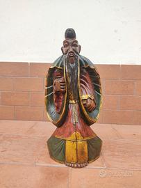 Statua Orientale Saggio Divinità Thailandese Teak