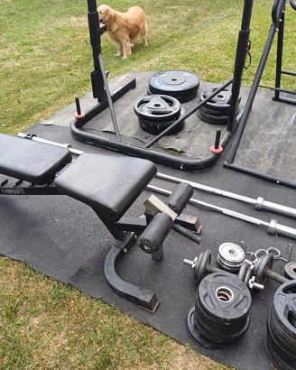Attrezzi palestra home gym  sbarre rack e pesi