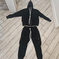 Tuta in velluto nero rigata di Duca Home