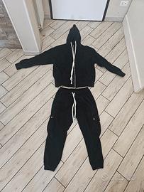 Tuta in velluto nero rigata di Duca Home