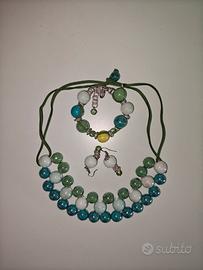 Completo donna collana bracciale e orecchini 