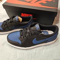 JORDAN 1 LOW BLACK/BLU 42