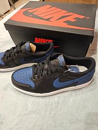 JORDAN 1 LOW BLACK/BLU 42